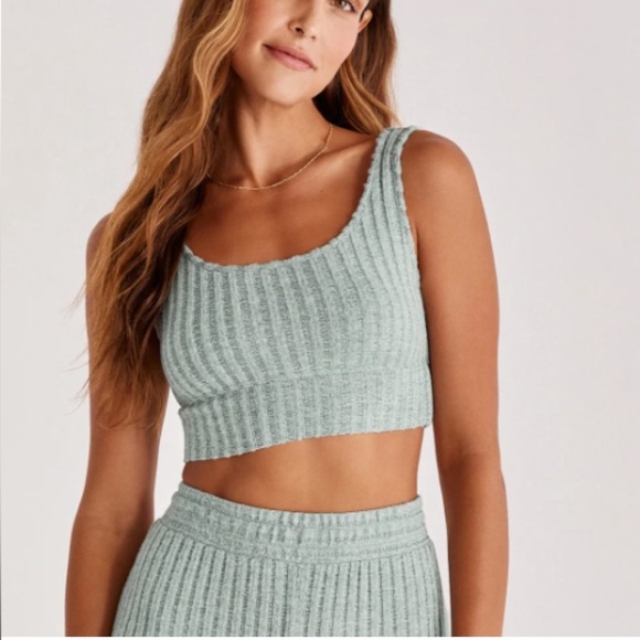 Z Supply Tops - Z Supply Green Zoe Ribbed Bra Tank